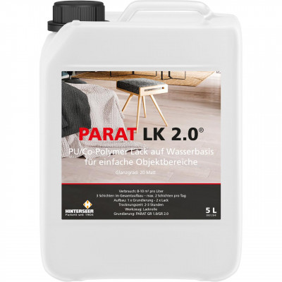 Prime Wasserlack LK 2.0 für Parkett-Oberflächen (Gewerbe- u. Wohnbereich) matt Glanzgrad 20 - 5 L