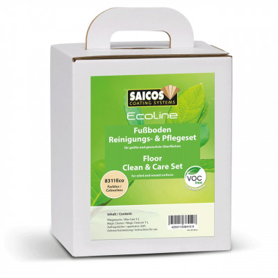 Saicos Ecoline Fußboden Reinigungs-und Pflegeset für geölte und gewachste Oberflächen