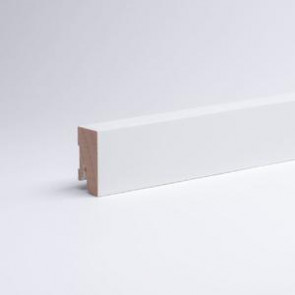 Premium Massivholz-Sockelleiste Vierkant weiß